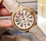 Perfect Replica Cartier Ballon Bleu Ladies 36mm Watch - Gold Case White Mop Dial